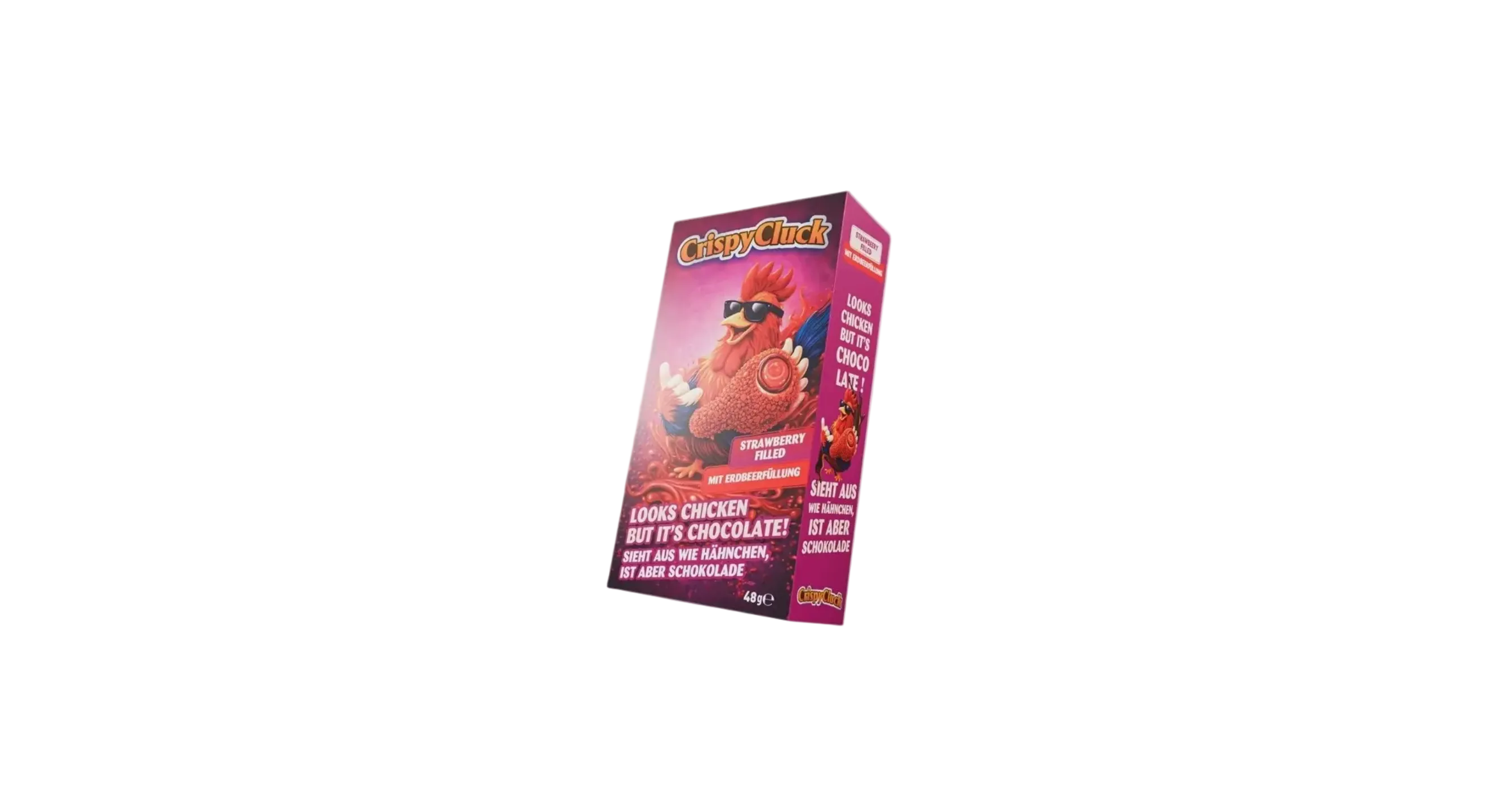 CrispyCluck - Virale Chicken Wing Schokolade Strawberry 48g